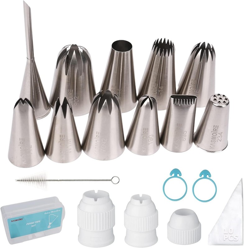 Professional Grade Stainless Steel Cake Decorating Set - 27 Pieces Included gallery