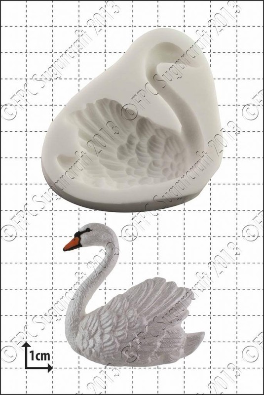 Silicone mould Swan (left) Food Use FPC Sugarcraft