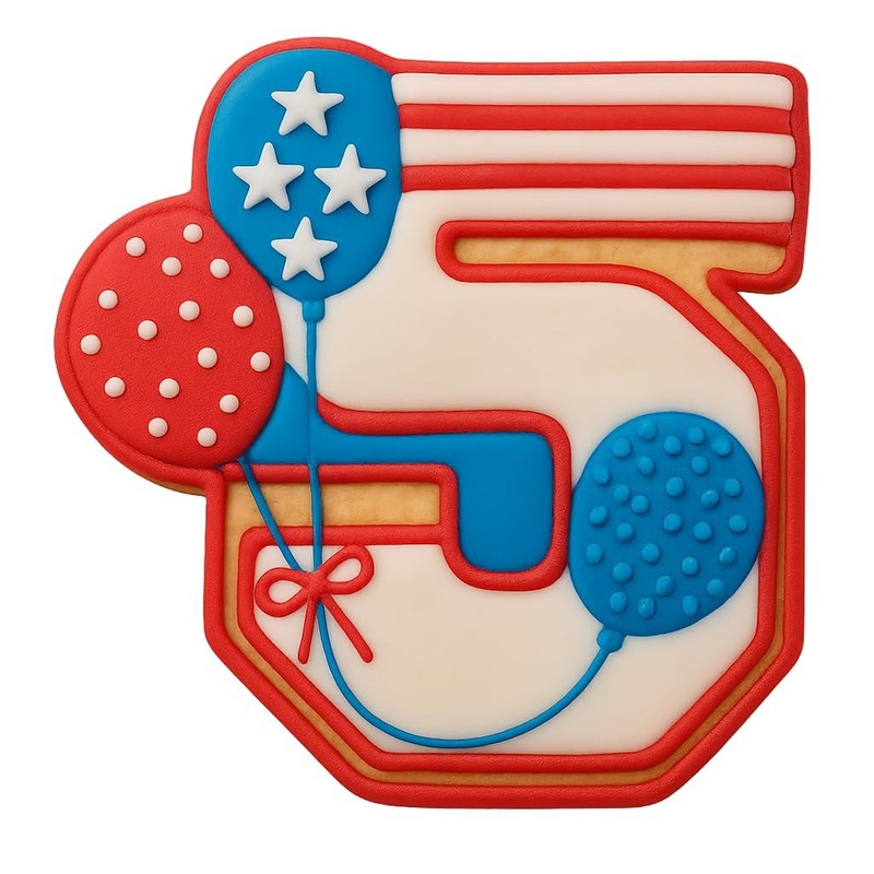 Number 5 with Balloons Cookie Cutter 4x3.93" for Baking & Fondant Clay Gifts gallery