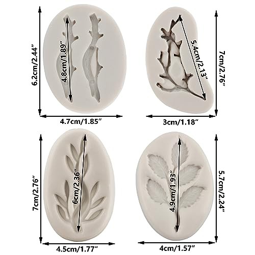 Sijiangmold Tree Branch Silicone Mold Twig Branch Leaves Fondant Molds For gallery