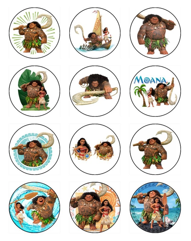Moana Maui Edible Wafer Cake & Cupcake Toppers – Birthday Party Cake Decoration gallery