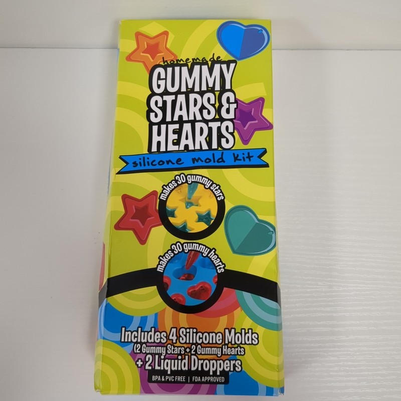Star & Heart Silicone Gummy Candy Molds, 4 Pack Set- XL Nonstick SiliconeTray…