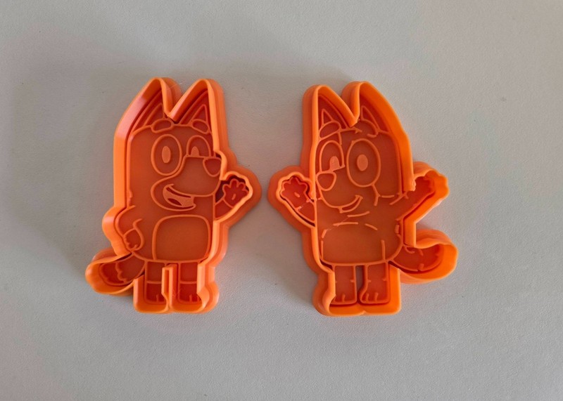 Bluey and Bingo 3D Printed Stamp and Cutter Set for cookies or playdoh gallery