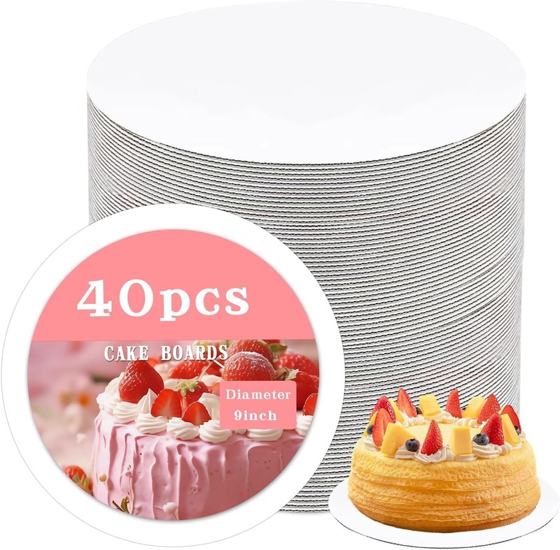 40 Pcs 9inch White Cake Boards,Cake Boards 9 inches Round,Food-Graded Corruga... gallery