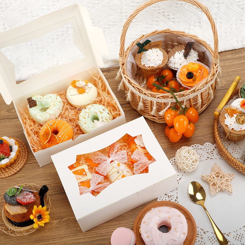 TOMNK 50pcs Cookie Boxes with Window, 8x6x2.5 8 x 6 x 2.5 inches, White gallery