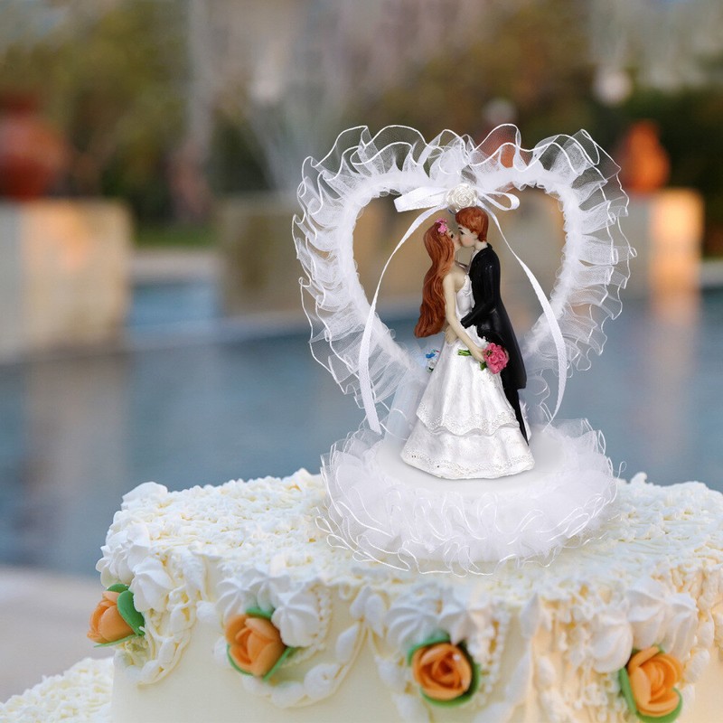 1PC Wedding Layout Prop Cake Dessert Table Decor Heart Shape Bride Groom Craft gallery