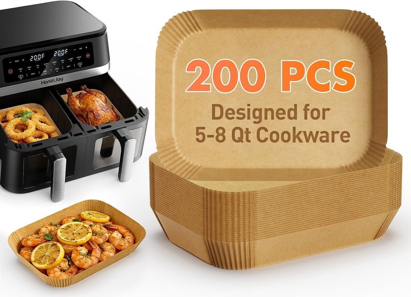 200Pcs 8×5.5 Inch Air Fryer Liners Disposable, Airfryer Paper Liners for