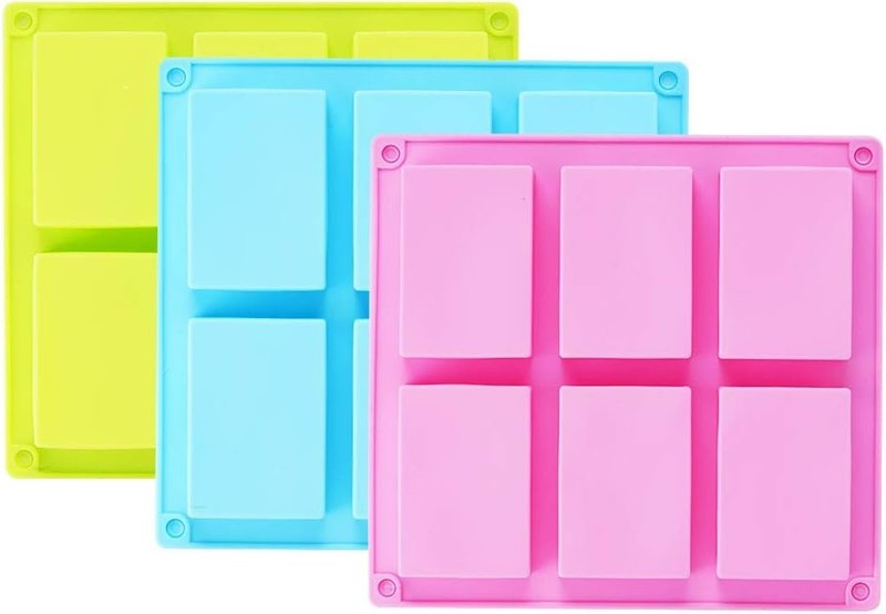 TDHDIKE 3 Pack Silicone Soap Molds(Blue & Pink & Blue & Green