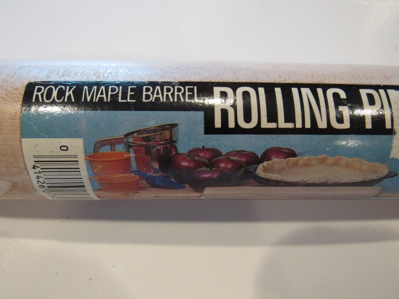 NEW VINTAGE Rock Maple Barrel Rolling Pin Maine USA 17” With 10” Barrel gallery
