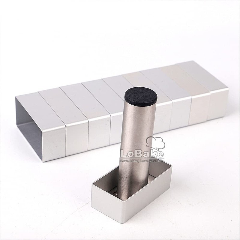 2.1cm Height Lengthened Rectangle Aluminium Pineapple Cake Mold Stainless Ste... gallery