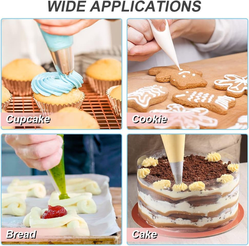200Pcs Disposable Icing Piping Bags - 12 Inch Pastry Bag Frosting Bags for Cake gallery