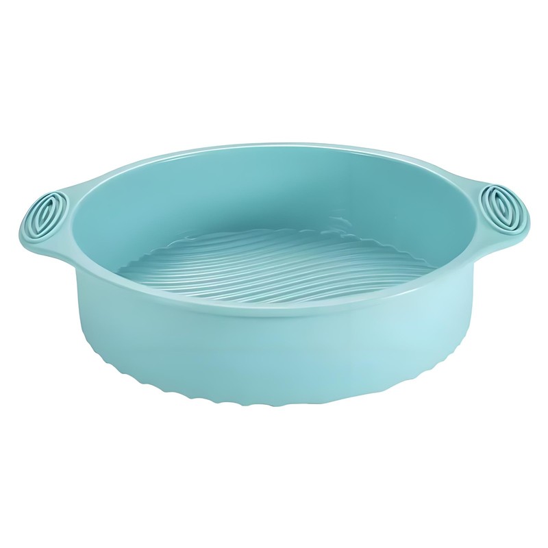 Silicone Bundt Cake Pan 10 Inch Heavy Duty Round Mold Mint Green Baking Tool