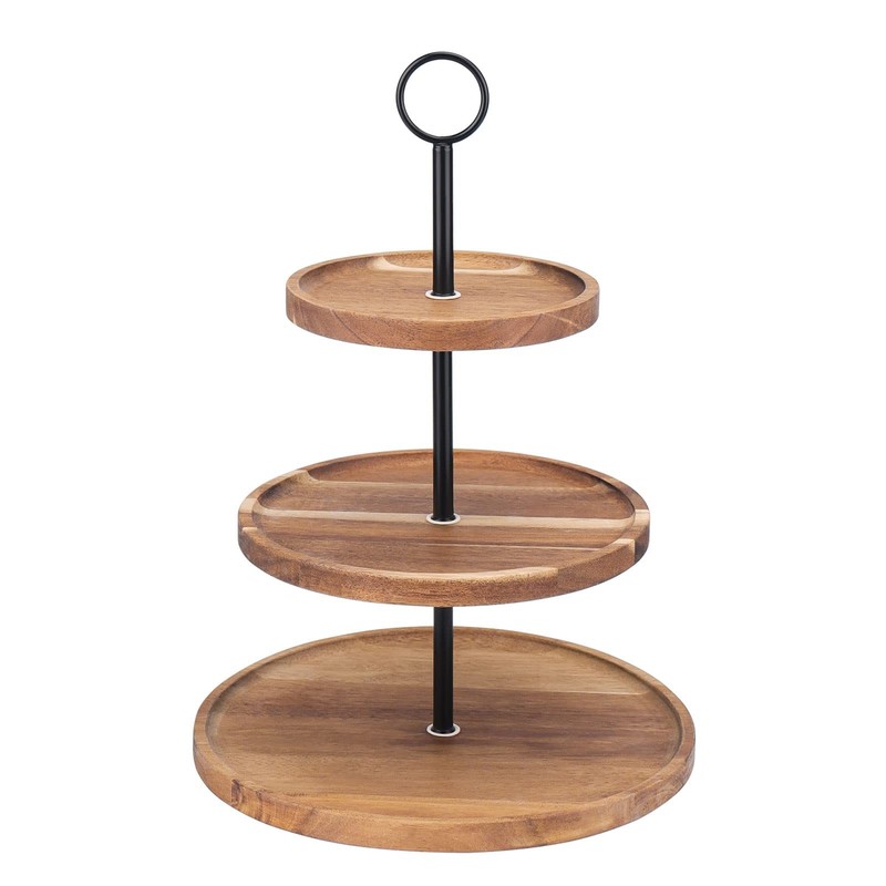 3 Tier Cupcake Stand, Wood Tiered Serving Tray Cupcake Tower, Serving Stand D... gallery