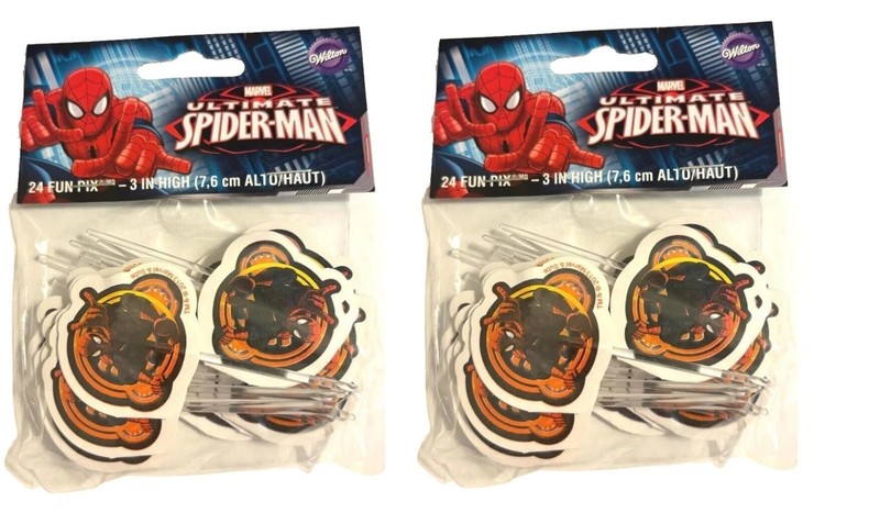 Ultimate Spider-Man Fun Pix for Cupcakes Wilton 2 pks of 24 Marvel retired