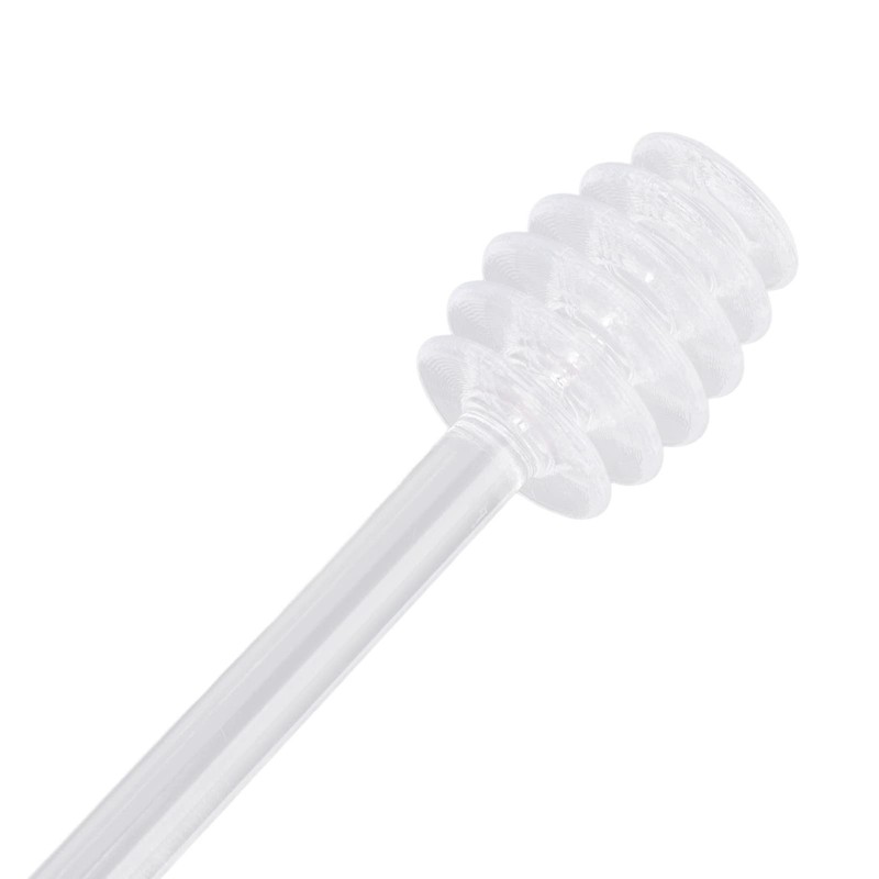Transparent Plastic Beehive Shape Honey Pot Jar Dipper Lid Syrup Dispenser gallery