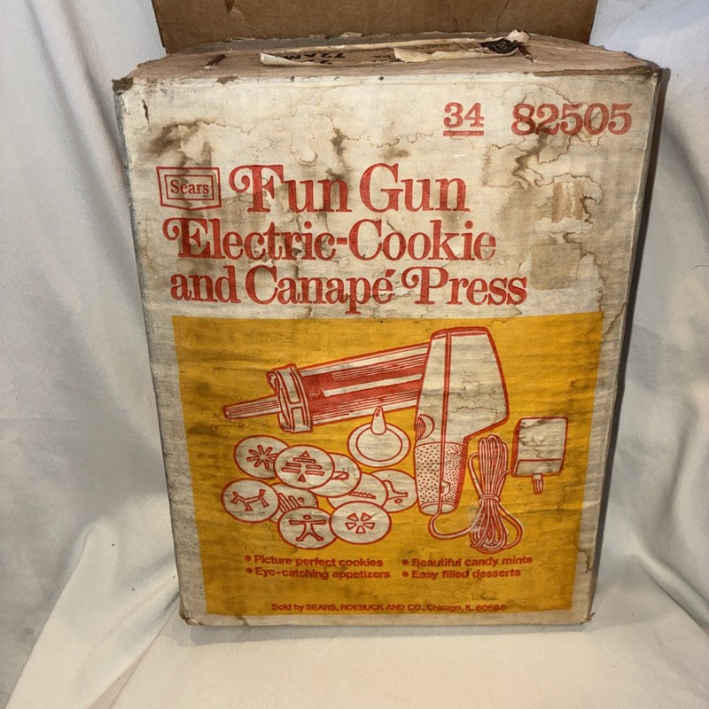 Vtg 70s Sears Fun Gun Electric Cookie Canapé Press Super Shooter Works Complete gallery