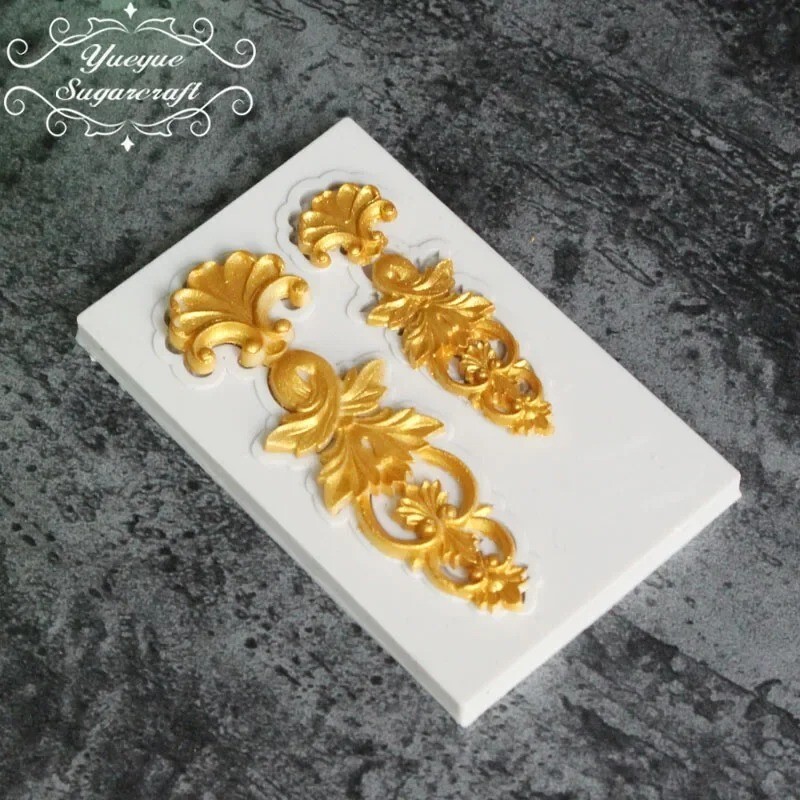 Baroque Style Cake Border Scroll Curlicues Silicone Mold Fondant Sugarcraft