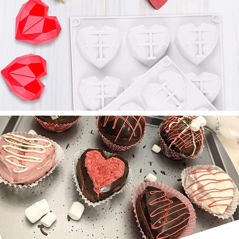 14-Piece Heart-Shaped Cake Mold Set - Reusable Silicone Ice Pop Molds for Home gallery