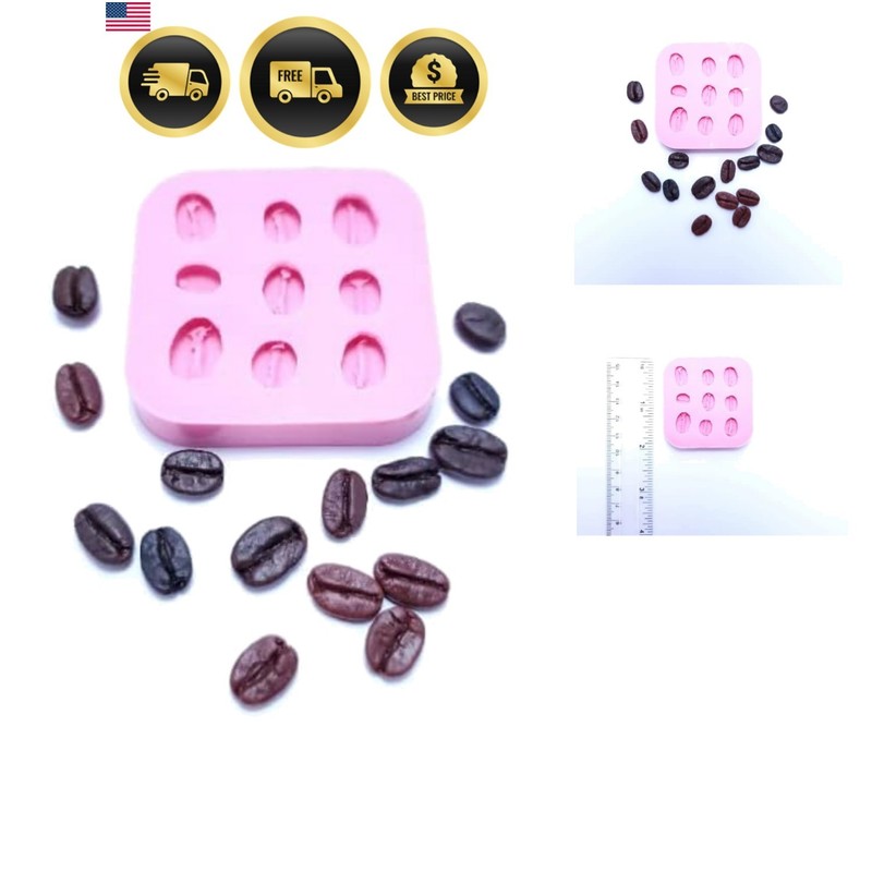 Coffee beans Real size coffee beans Silicone mold