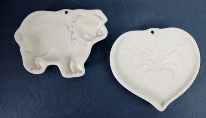 Brown Bag Cookie Art Heart and Pig Mold Vintage Floral and Pig gallery