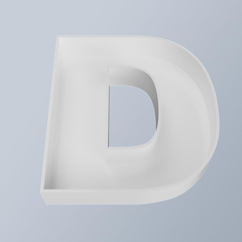 8" Hard Plastic Reusable Letter Tray -D - Charcuterie Board Box gallery