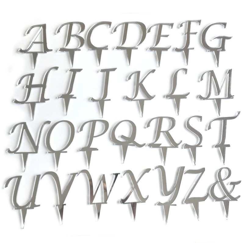 Letter Cake & Cupcake Toppers, Many Colours & Sizes, Script Font gallery