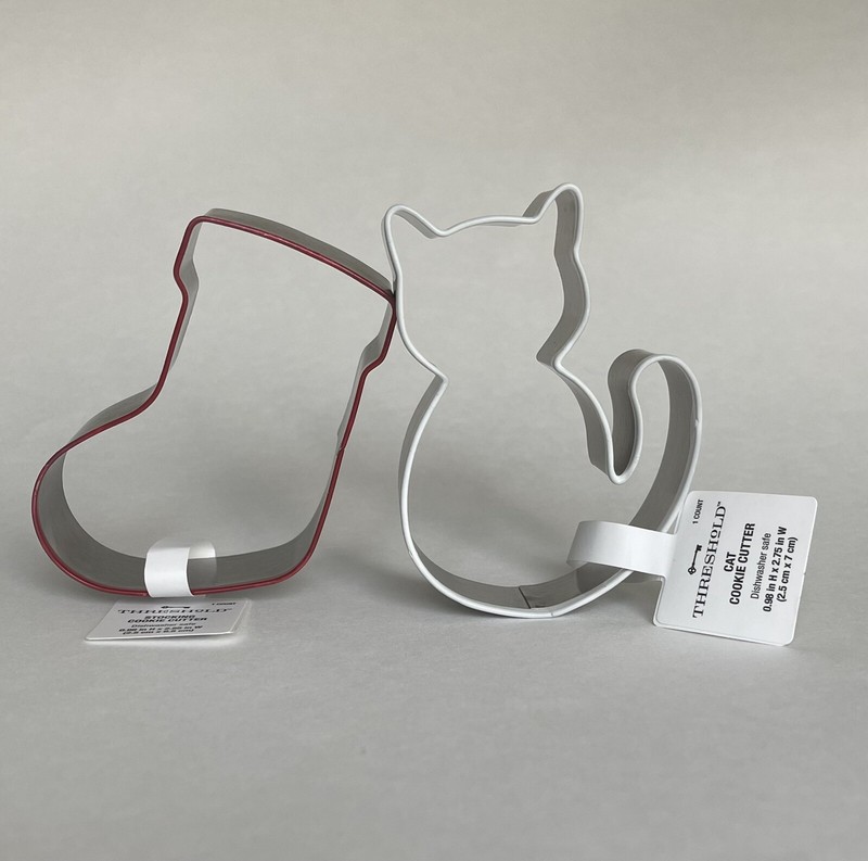 Threshold 2 Piece Cat And Stocking Cookie Cutter 2.55 W – 0.98 H