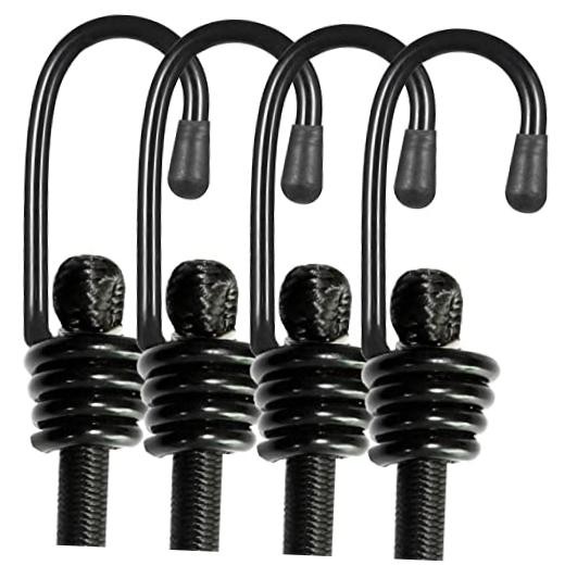 BEXSLE Bungee Cords with Hooks, Heavy Duty Outdoor Elastic 24 Inches X 4 Pcs