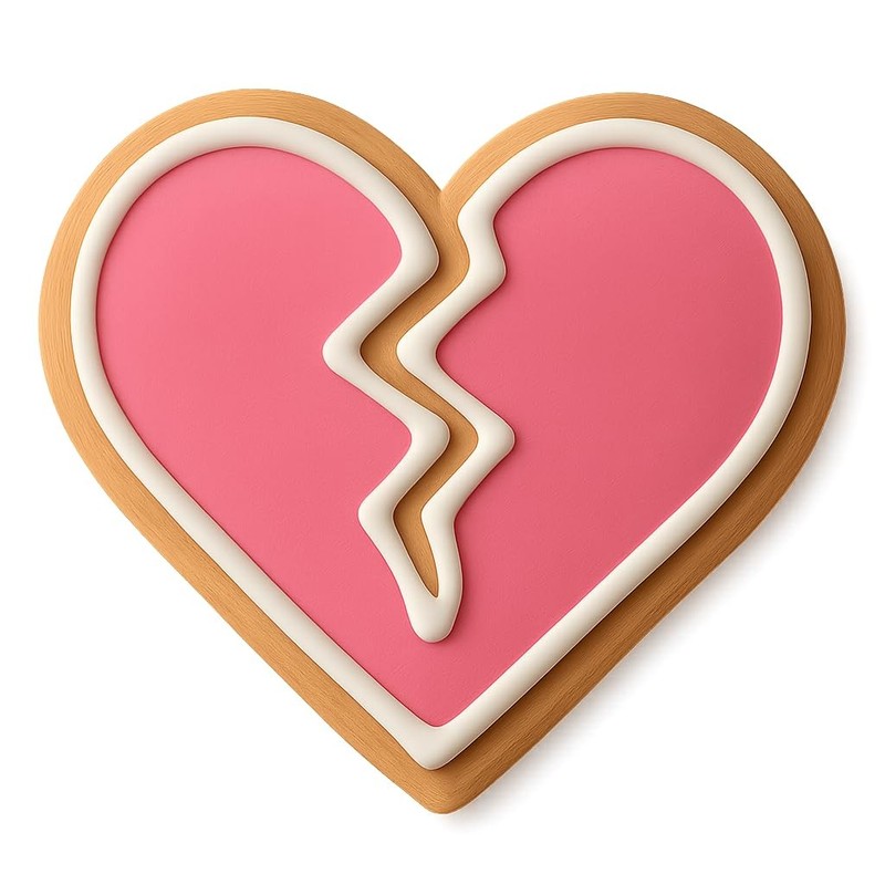 Shattered Heart Cookie Cutter & Stamp, Fondant & Clay - 4x3.5 gallery