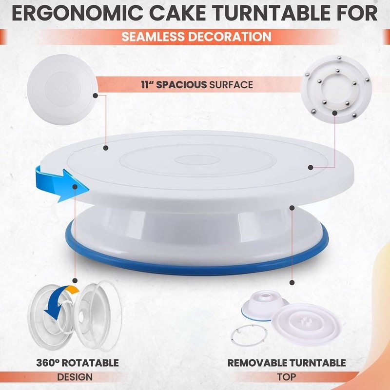 82Pcs Cake Decorating Kit with Turntable, Piping Tips & Baking Tools gallery