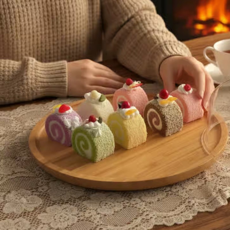 Wooden Cake 2-in-1 Lid-in-1 Use Cake Do-It-Yourself Stand Easy to Clean gallery