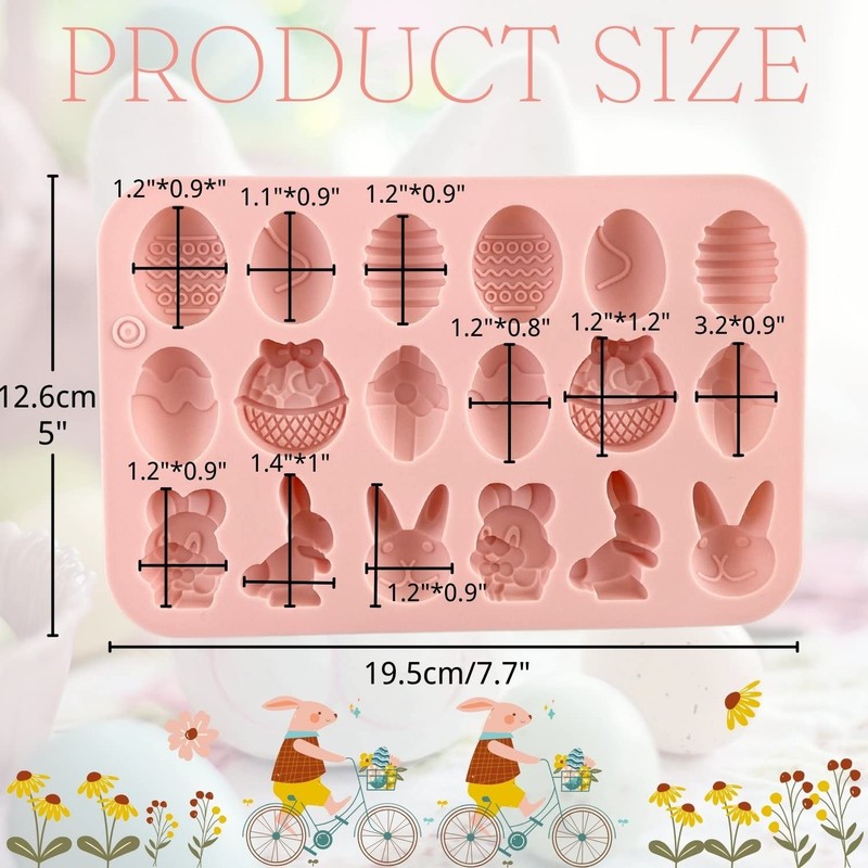 1 PCS Easter Silicone Chocolate Mold 18 Cavity Egg Bunny Rabbit Basket Shape gallery