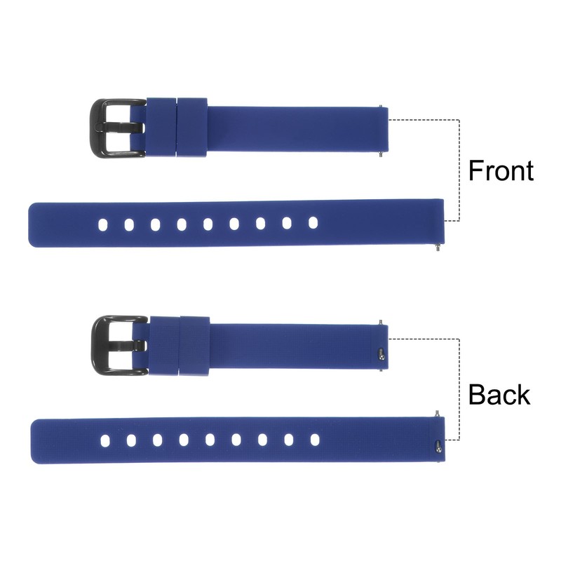 16mm Quick Release Silicone Watch Strap with Black Buckle for Dark Blue gallery