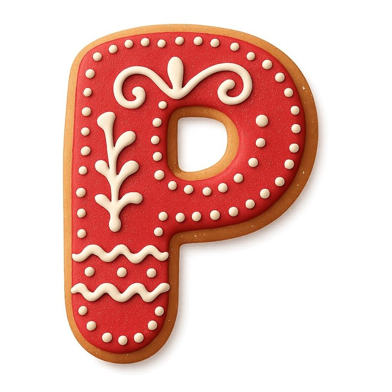 Bubble Style Letter 3" Capital P Cookie Cutter & Stamp, Fondant & Clay - 2.2x3" gallery