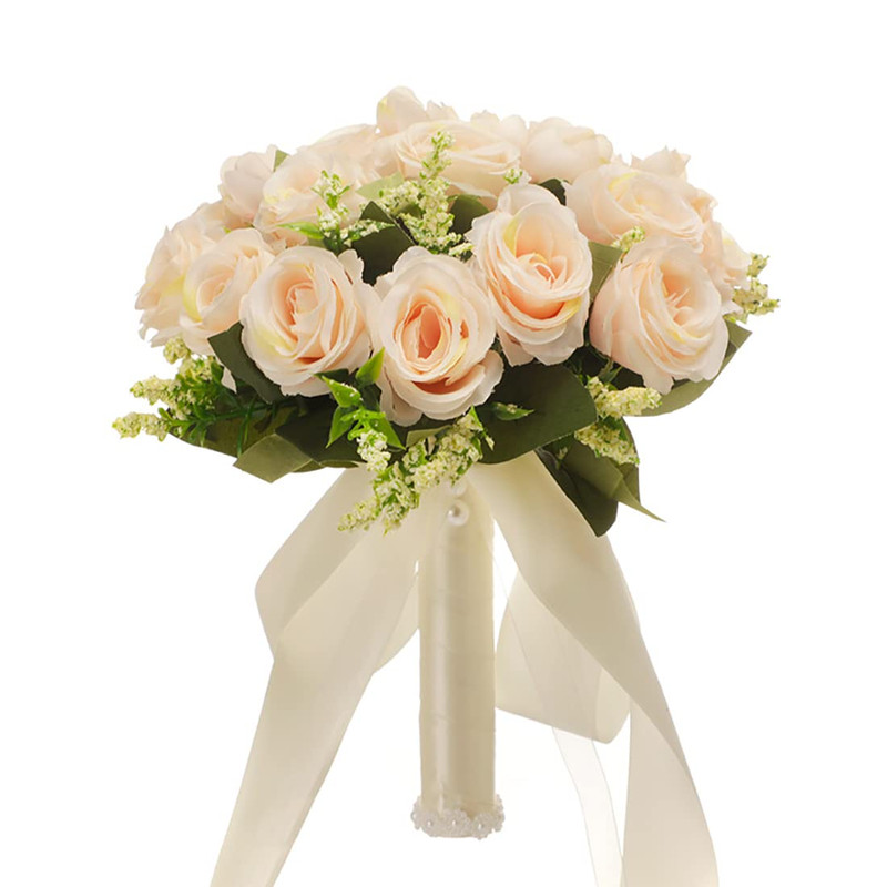 Cyanlux Wedding Bouquets For Bride Bridesmaid Bouquet Champagne White