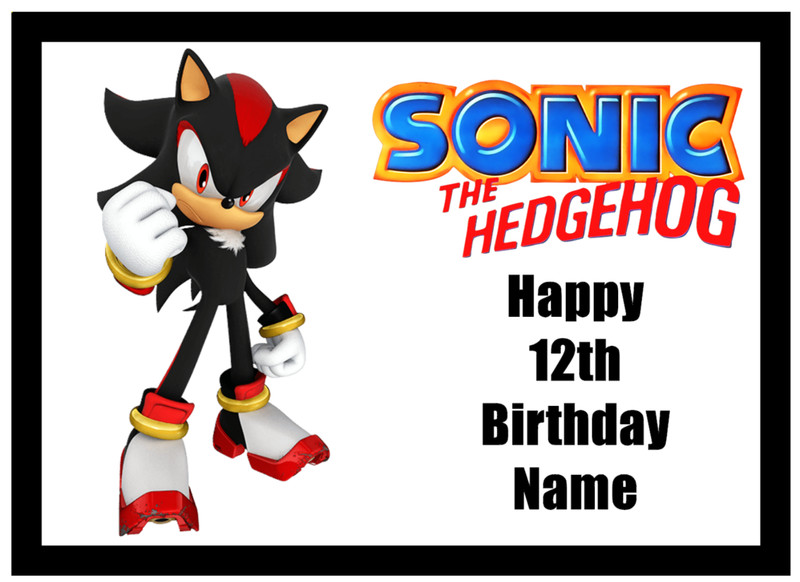 Shadow Edible Icing Sonic Cake Topper & Cupcake Images – Party Decor gallery