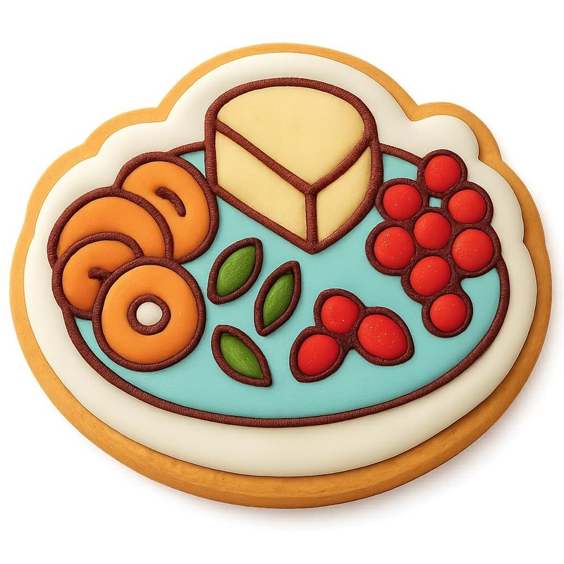 Charcuterie with Dried Fruits Cookie Cutter & Stamp, Fondant & Clay - 4x3.1 gallery