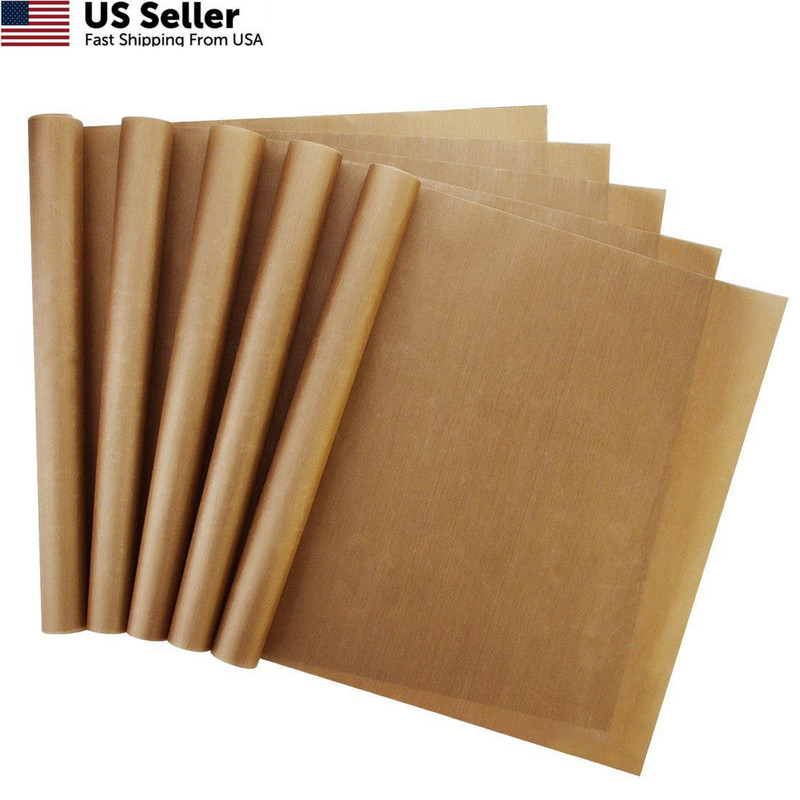 5 Pack Non Stick Teflon Sheet, Bantoye 16 x 24″ PTFE Transfer 16×24, Brown