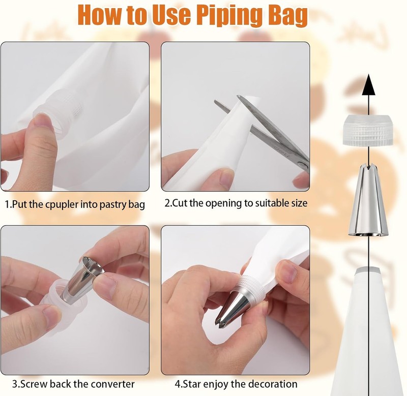 26 PCS Cookie Decorating Kit Supplies Including 6 Piping Tips & Bags 2 Acrylic gallery