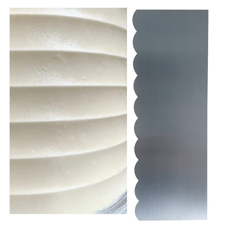 9 inch Stainless Steel Scallop Cake Comb Metal Cake Scraper Cake Buttercream …