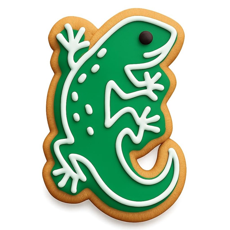Climbing Leopard Gecko Cookie Cutter & Stamp, Fondant & Clay - 4x2.5 gallery