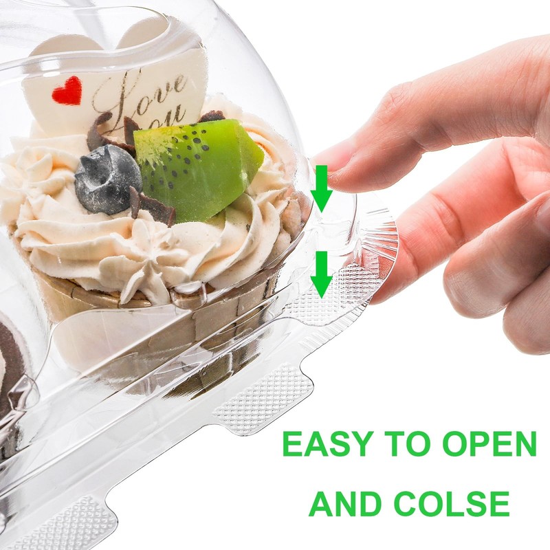 60 Count 4-Compartment Plastic Cupcake Containers - Disposable Cupcake Trays ... gallery