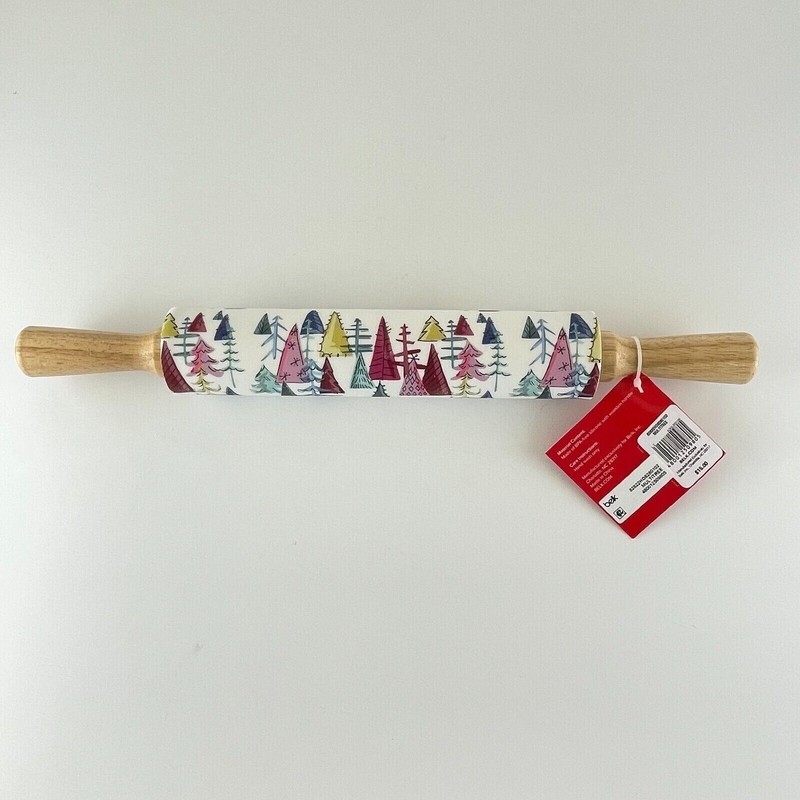 Joyland Christmas Tree Themed Rolling Pin Wood and Silicone gallery