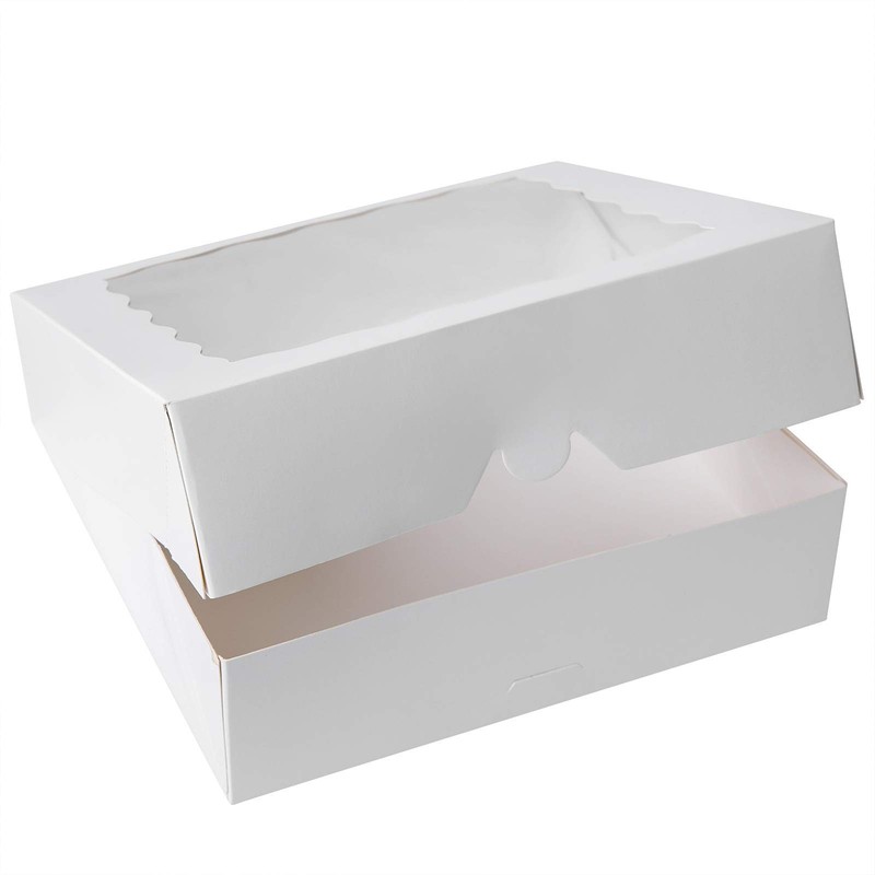 12 Pack 10x10x2.5 White Natural Bakery Pie Boxes, PVC Window, Cookie, Pastry gallery