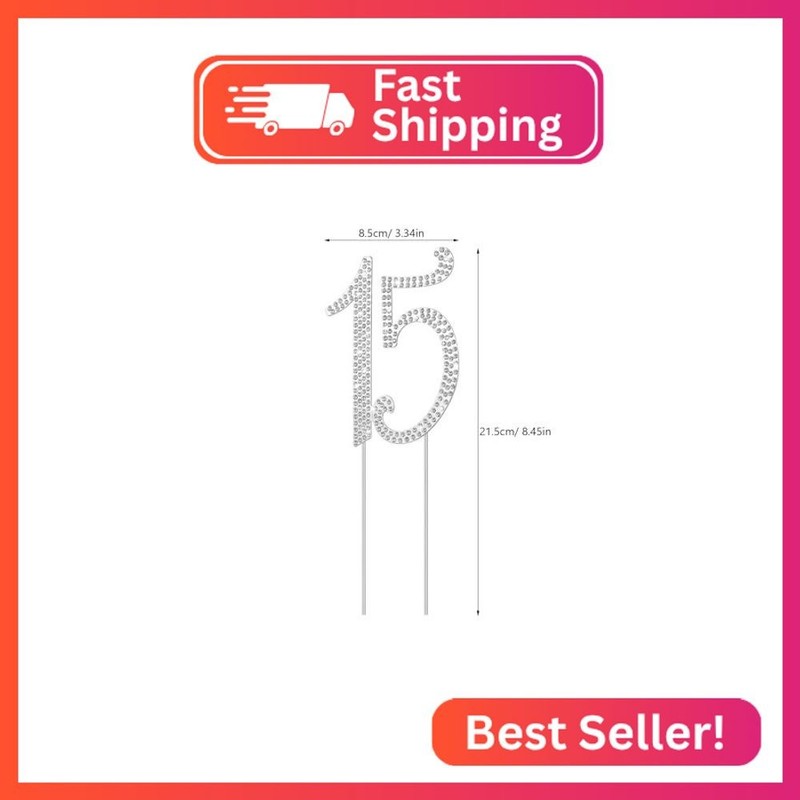 ABOOFAN Sweet 15 Cake Topper Happy 15th Birthday Cake Topper with Artificial Cry gallery