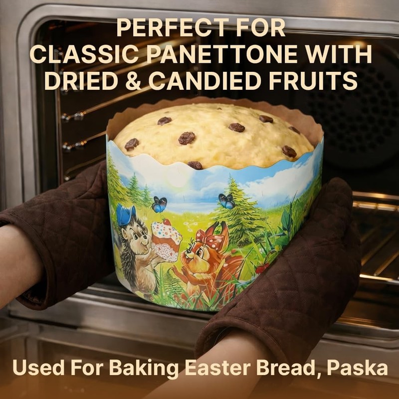 12 PCS Large Round Panettone Easter Bread Kulich Paper Mold 3.54x4.11 Inch gallery