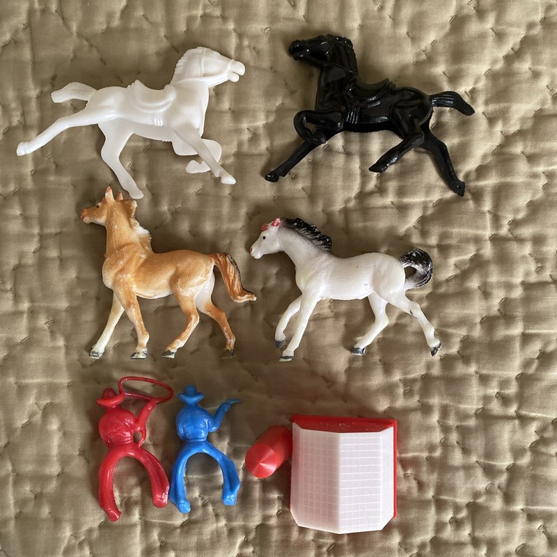 Vintage Western Round Up Miniature 2-3 Inch Cowboy Cake Decor-13 Total Pieces gallery