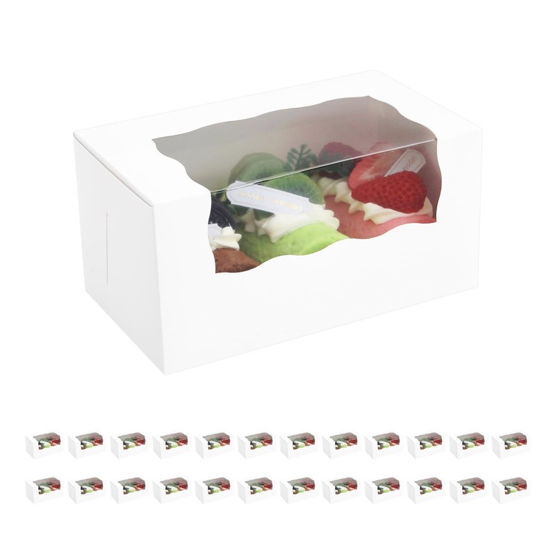 25 Roll Cake Boxes 7x4x3.5 inches Pumpkin Roll Boxes White Bakery Boxes with …