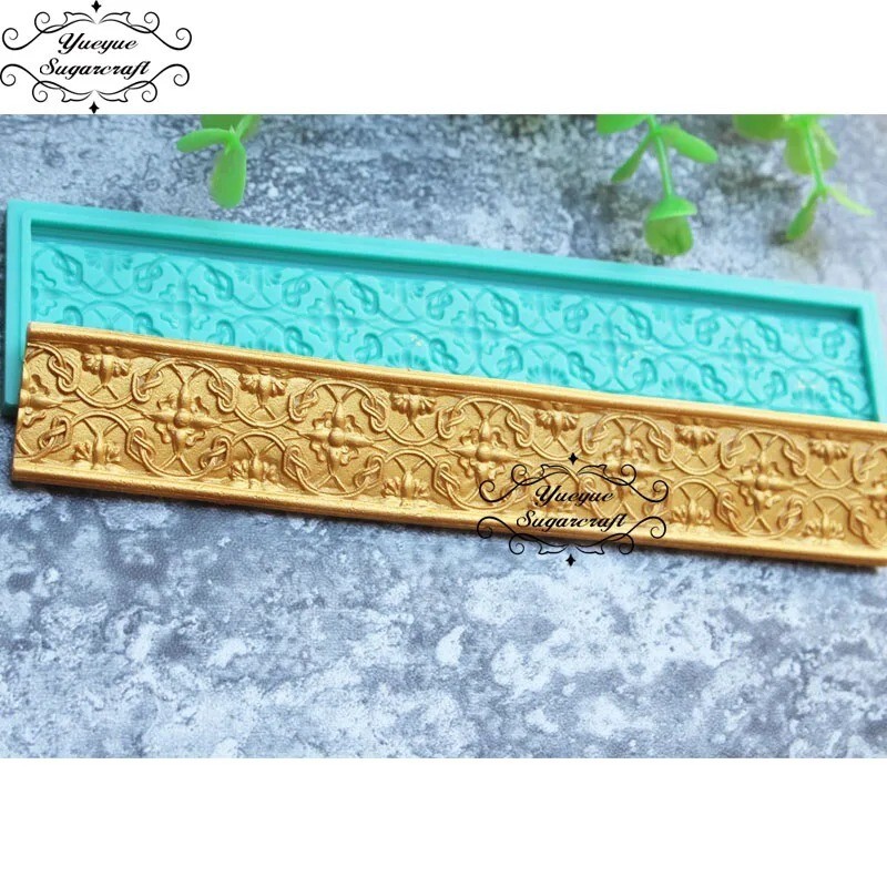 Border Baroque Silicone Mold Relief Scroll Fondant Sugarcraft Lace Cake Deco gallery