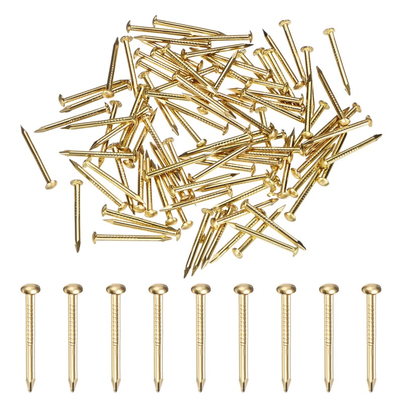 100-Pack Small Nails, 1.2mm x 15mm Brass Nails Round Head Hardware
